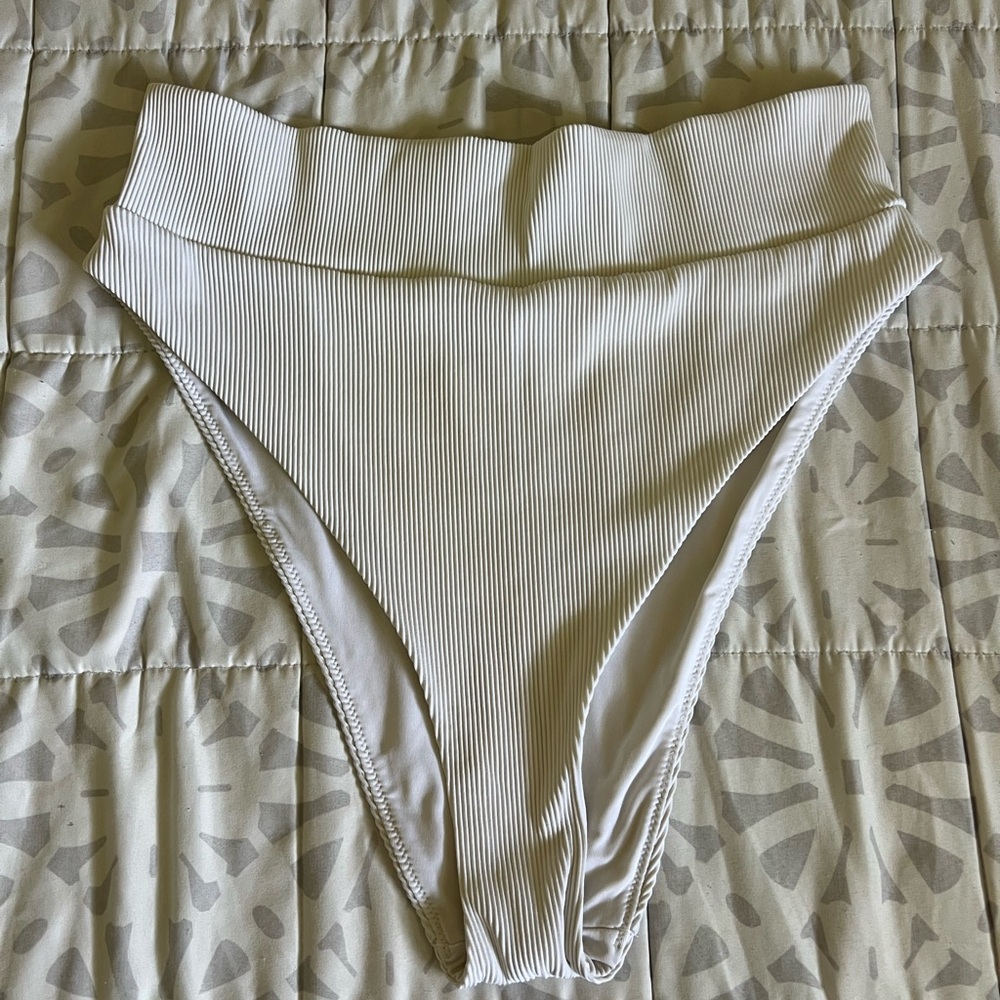 Aerie Cream Ribbed Bikini Bottom